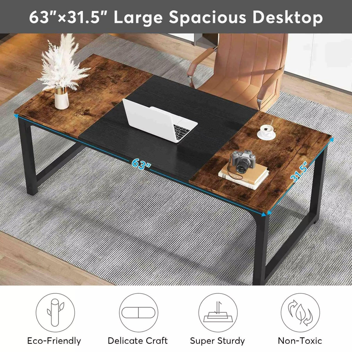 63″ Large Modern Computer Desk - DSARD - DSARD