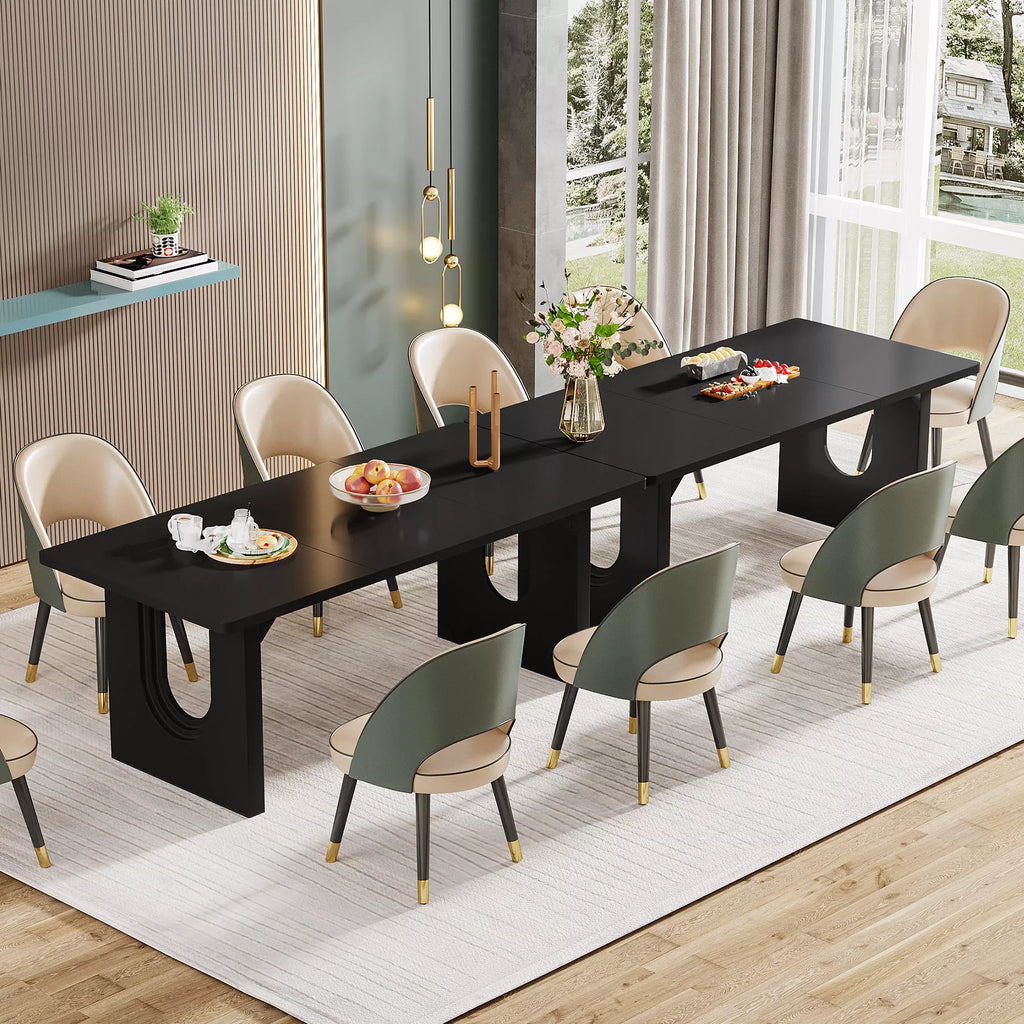 Modern Rectangular Dining Table for 6-8, 71″ Large Wood Kitchen Table - DSARD