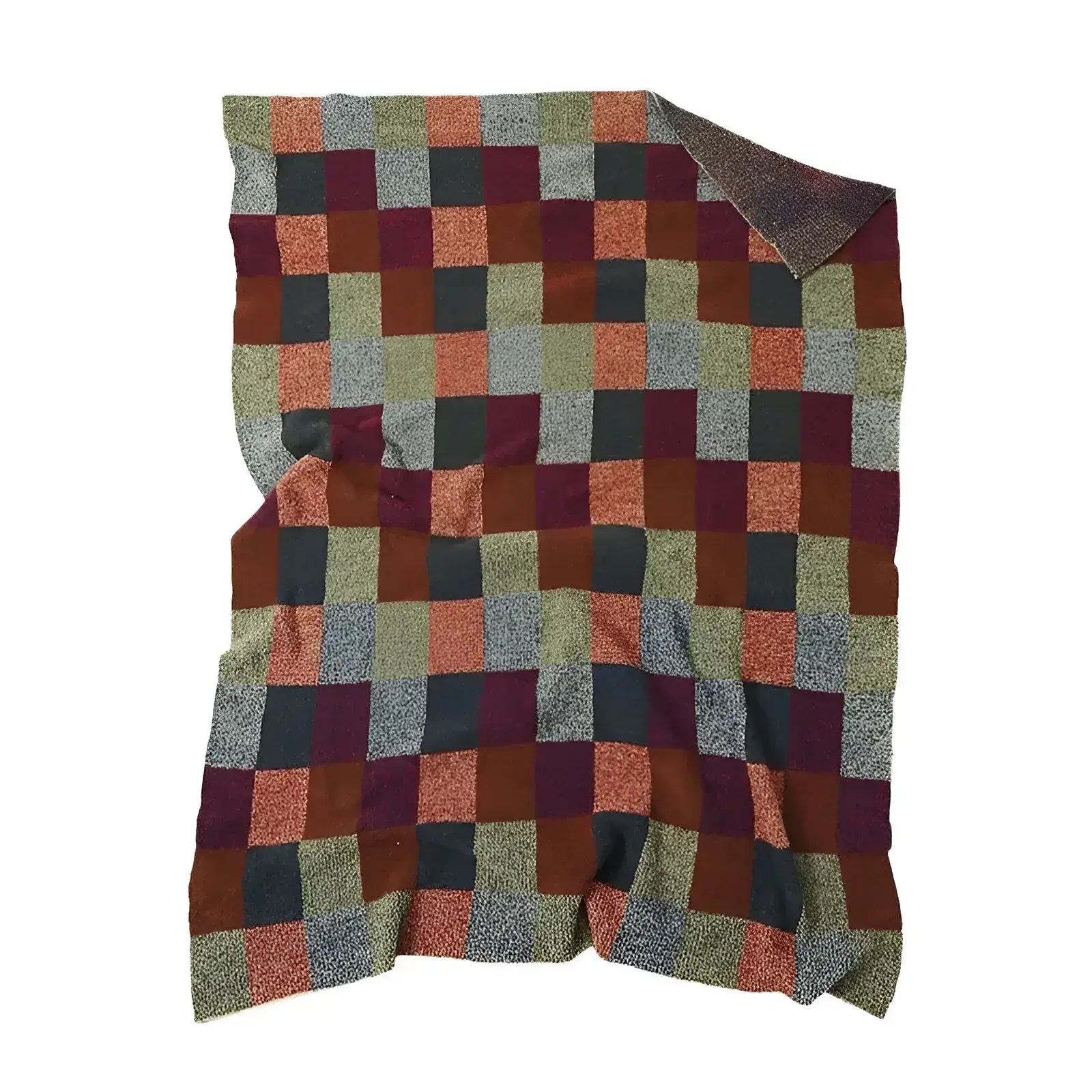 Cozy Retro Knitted Check Blanket – Soft Warm Bed & Sofa Throw - DSARD