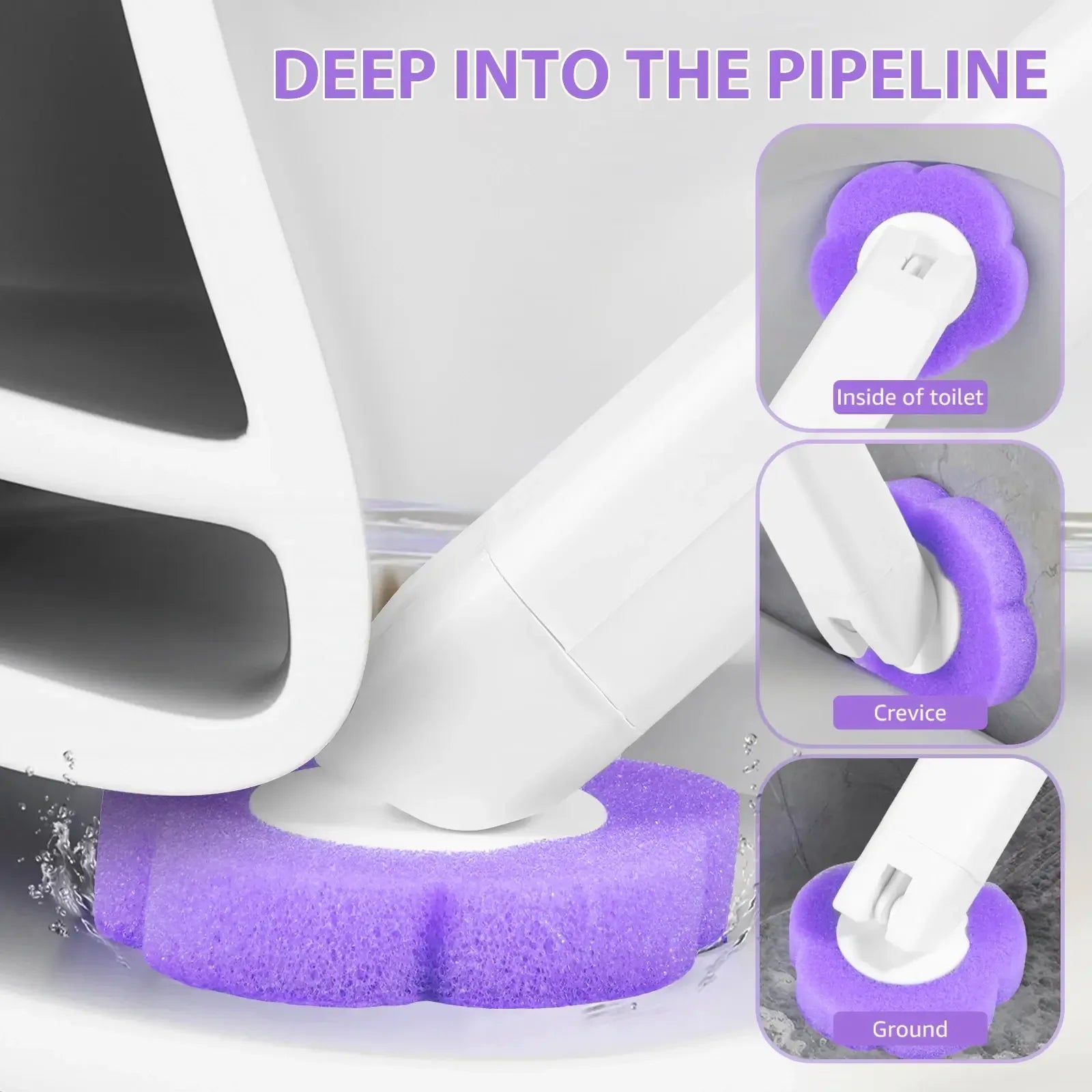 Disposable Toilet Bowl Cleaning Wand Kit – Practical Toilet Brush with Replaceable Heads - DSARD