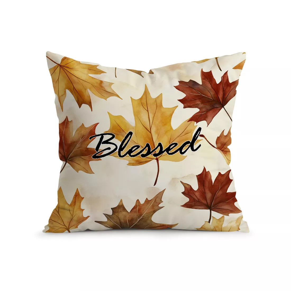 Autumn Maple Leaves Watercolor Cushion Cover – Thanksgiving Home Decor
