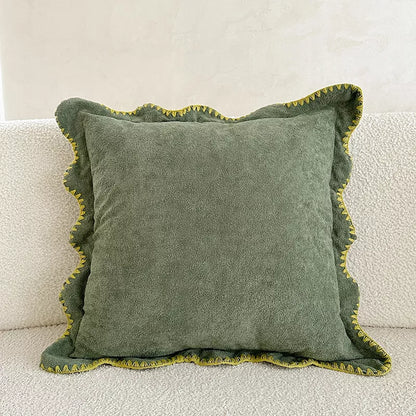 Cozy Scalloped Solid Pillow Cover – Stylish Home Decor