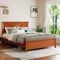 Queen Rustic Wooden Bed Frame with Headboard, LED & Charging Station