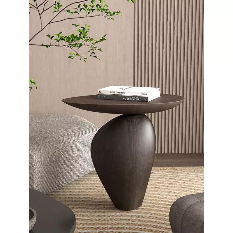 Nordic Cobblestone Side Table – Organic Stone-Look Accent