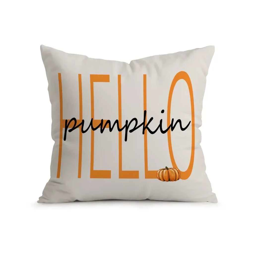 Cozy Autumn Pumpkin Throw Pillow Cover – 18x18in Fall Decor Cushion Case - DSARD