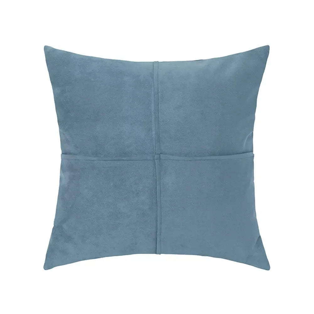 Faux Suede Cross Stitch Decorative Throw Pillow Cover for Sofa, Bed & Couch - DSARD