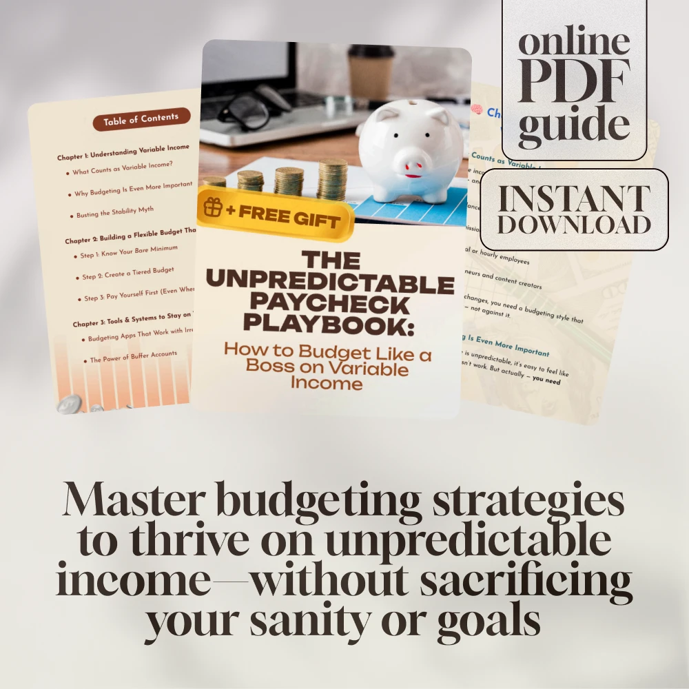 The Unpredictable Paycheck Playbook: How to Budget Like a Boss on Variable Income | Digital Guide for Freelancers, Creatives & Commission-Based Earners | How to Budget with Variable Income