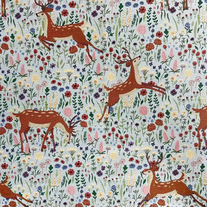 Floral French Yarn-Dyed Jacquard Fabric – 59″x39″ Decorative Craft Cloth