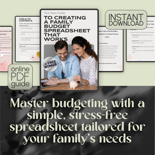 Your Easy Guide to Creating a Family Budget Spreadsheet That Works | Budgeting eBook, Digital Download, Financial Planning Guide