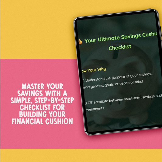 Your Ultimate Savings Cushion Checklist | How Much to Have in Savings Account Guide | Digital Download Checklist for Smart Savings Goals