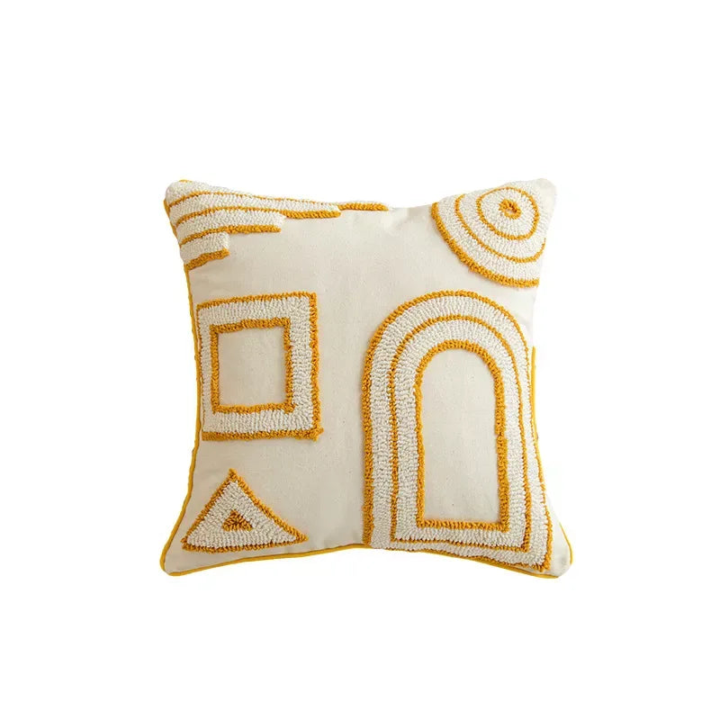 Boho Golden Sun Velvet Throw Pillow Cover with Fringe – 12×20/18×18 Inch - DSARD