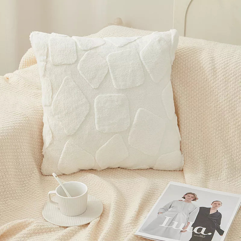 Imitation Rabbit Hair Plush Pillowcase Cushion Cover (18×18 inches)