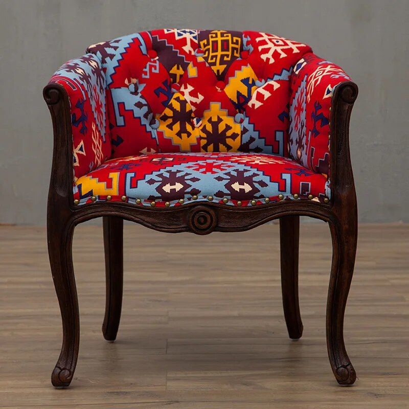 Solid Wood Antique-Inspired Leisure Chair with Handrails – Perfect for Dining & Study - DSARD