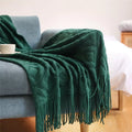 Diamond Knit Winter Cashmere Sofa Blanket with Tassels - DSARD