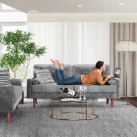 70″ Modern Velvet Love Seat Sofa – 2-Seater Tufted Couch with Pillows - DSARD