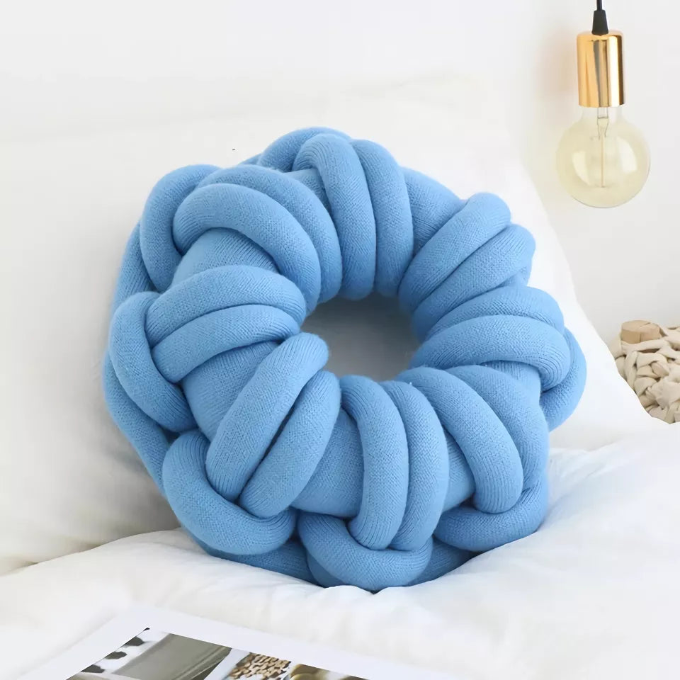 DIY Chunky Yarn Hand-Knot Round Cushion – Cozy Decorative Seat & Back Support