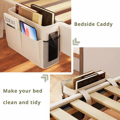 Queen Size LED Bed Frame with Tall Tufted Headboard - DSARD