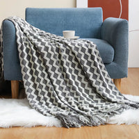 Luxury Knit Geometric Throw Blanket