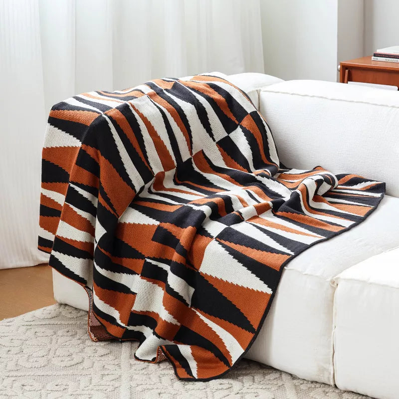 Cozy Geometric Weighted Throw Blanket – Perfect for Fall & Winter