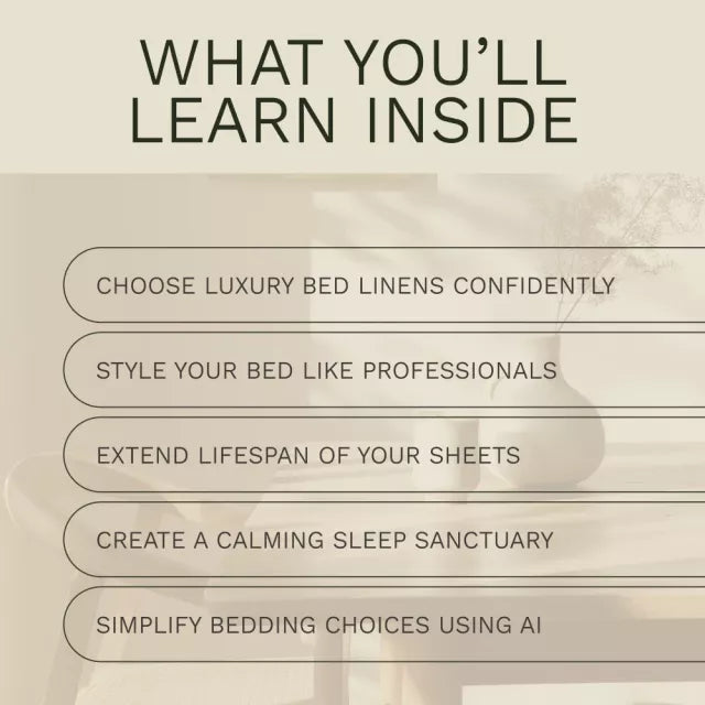 Your Guide to Luxurious Bed Linens | Luxury Bedding Guide PDF | Bed Linen Care, Styling & Thread Count Guide | Sleep Sanctuary Digital Download