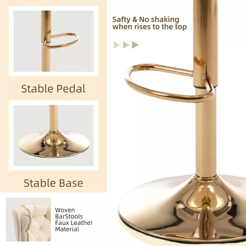 Modern Swivel Velvet Bar Stool with Gold Base - DSARD