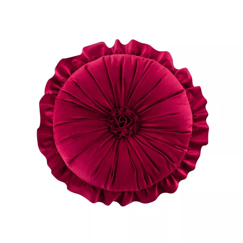 Lotus Leaf Lace Round Pillow