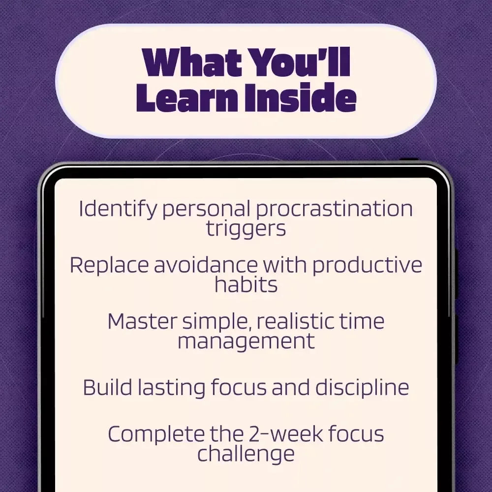 Finally Focused: The Anti-Procrastination Workbook – Productivity Ebook & Focus-Building Guide with Time Management Tools - DSARD