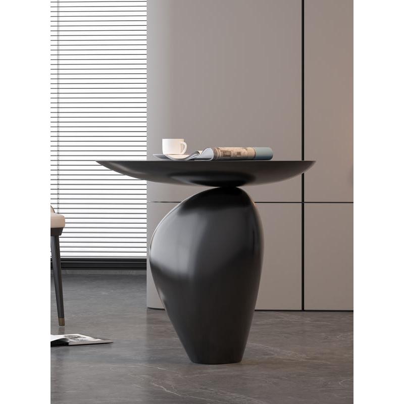 Nordic Cobblestone Side Table – Organic Stone-Look Accent