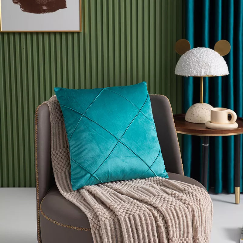 Geometric Velvet Cushion Cover 18×18 Inch