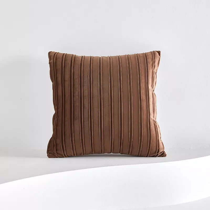 2PCS Velvet Corduroy Throw Pillow Covers with Handmade Pleated Design - DSARD
