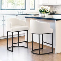 Modern 27″ Counter Height Bar Stools Set of 2 with Curved Backrest and Arms - DSARD