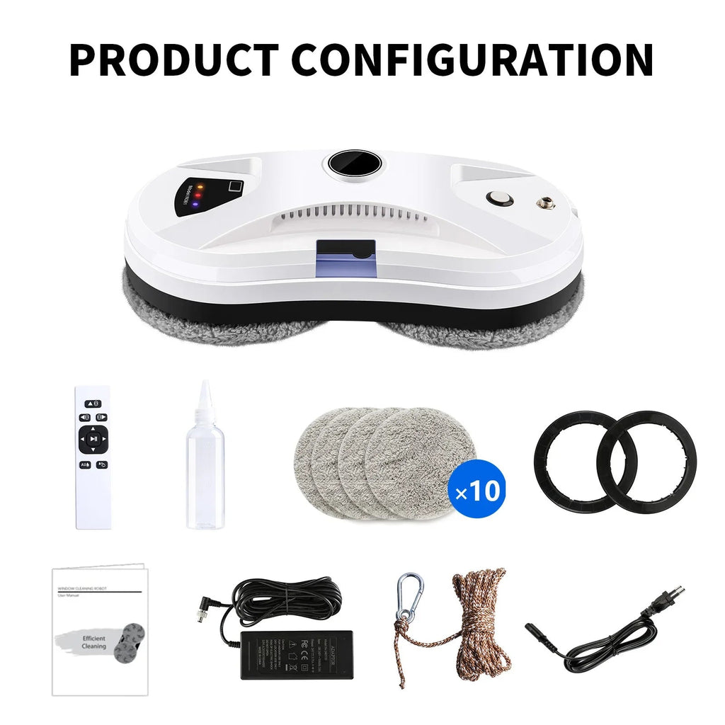 Product configuration of a cleaning device with accessories on a white background