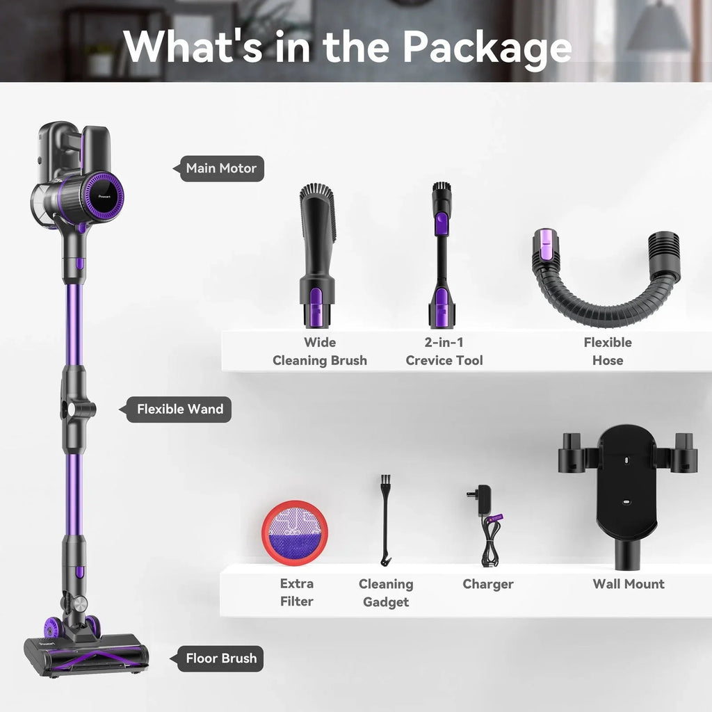 350W Cordless Stick Vacuum Cleaner – Rechargeable, Powerful Suction for Home & Pet Hair - DSARD