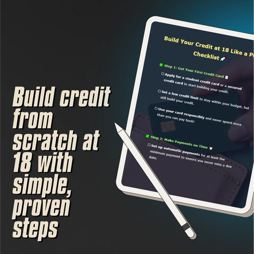 Build Your Credit at 18 Like a Pro Checklist | How to Start Credit at 18 | Credit Building Guide for Beginners | Teen Credit Starter Digital Download