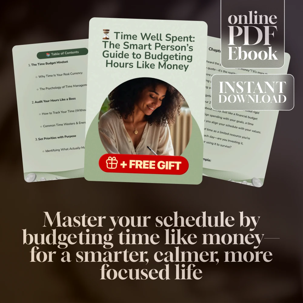 Time Well Spent: The Smart Person’s Guide to Budgeting Hours Like Money | Time Management eBook | How to Budget Your Time | Productivity Guide PDF