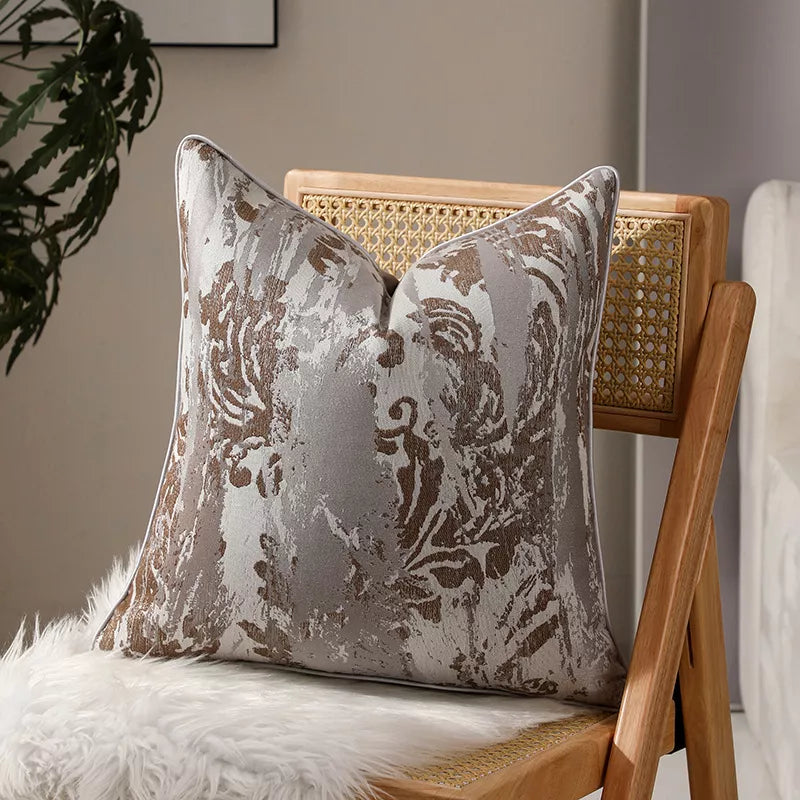Vintage Geometric Luxury Pillow Covers 18x18in – Elegant Jacquard Cushion Cases