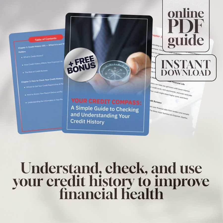 Your Credit Compass: A Simple Guide to Checking and Understanding Your Credit History | Digital Guide to Learn How to Check Credit History & Improve Your Score