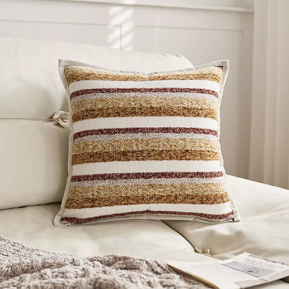 Three-Dimensional Striped Jacquard Decorative Pillow Cover 18×18 Inch