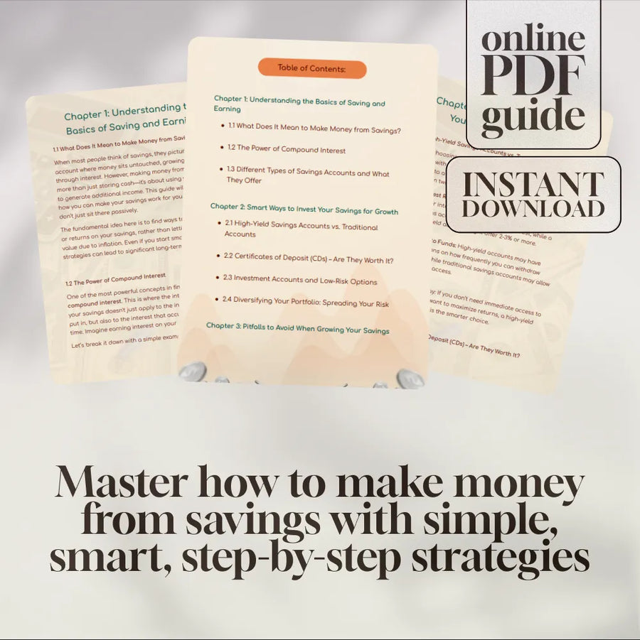 Turning Spare Change Into Wealth: The Ultimate Guide to Making Money from Your Savings | Digital Download | Personal Finance eBook | How to Make Money from Savings