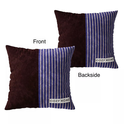 Retro Stripe Velvet Cushion Cover – Modern Decorative Pillow Case