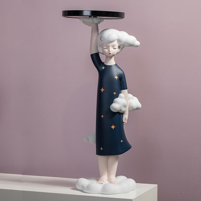 Nordic Creative Girl Tray Sculpture - DSARD