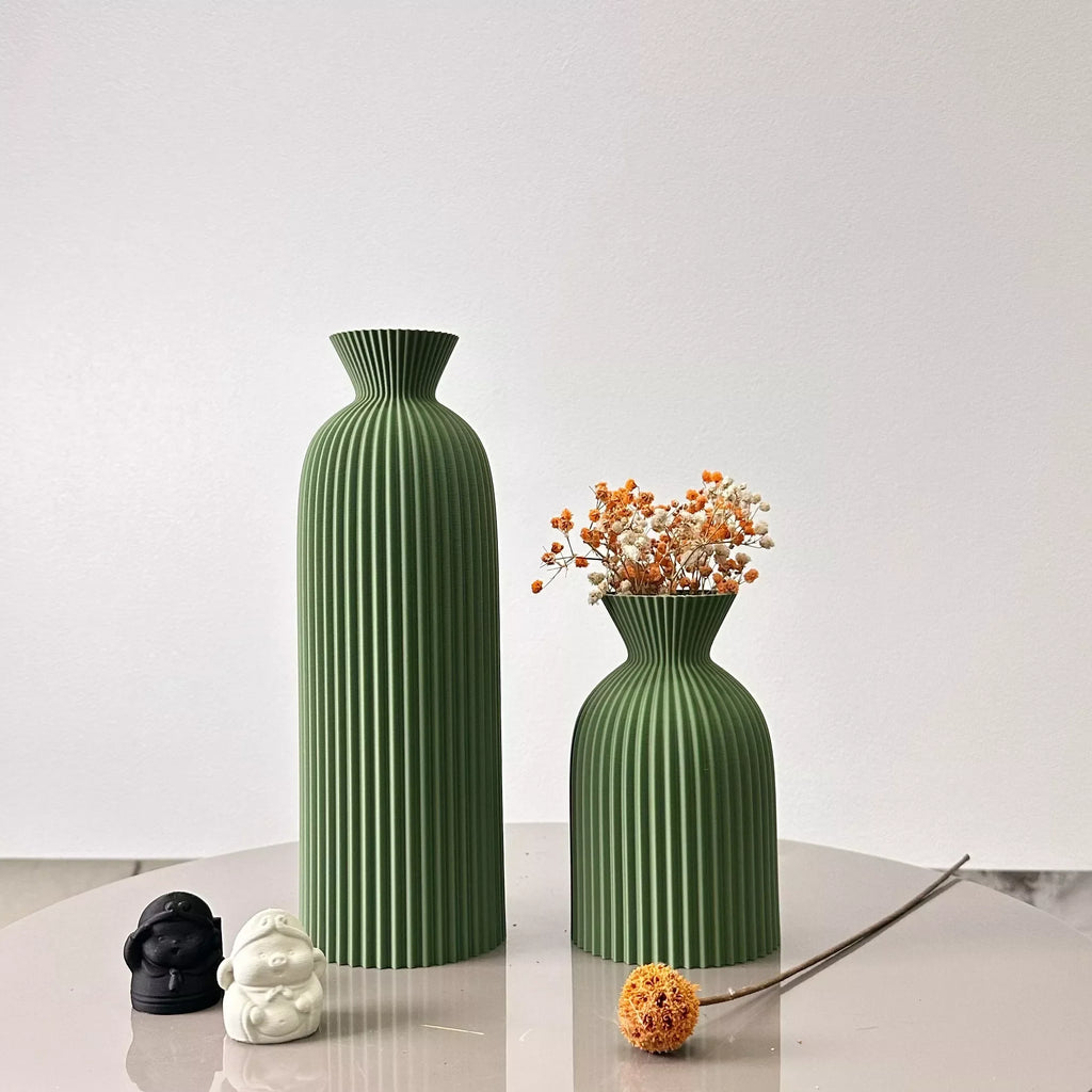 2-Piece Wavy Pattern Dried Flower Vase Set