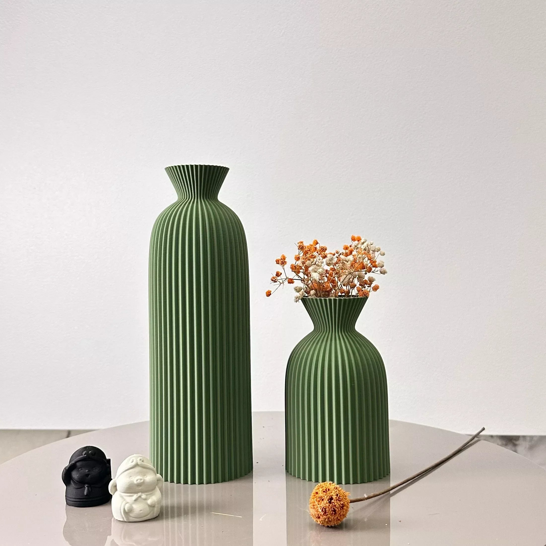 2-Piece Wavy Pattern Dried Flower Vase Set
