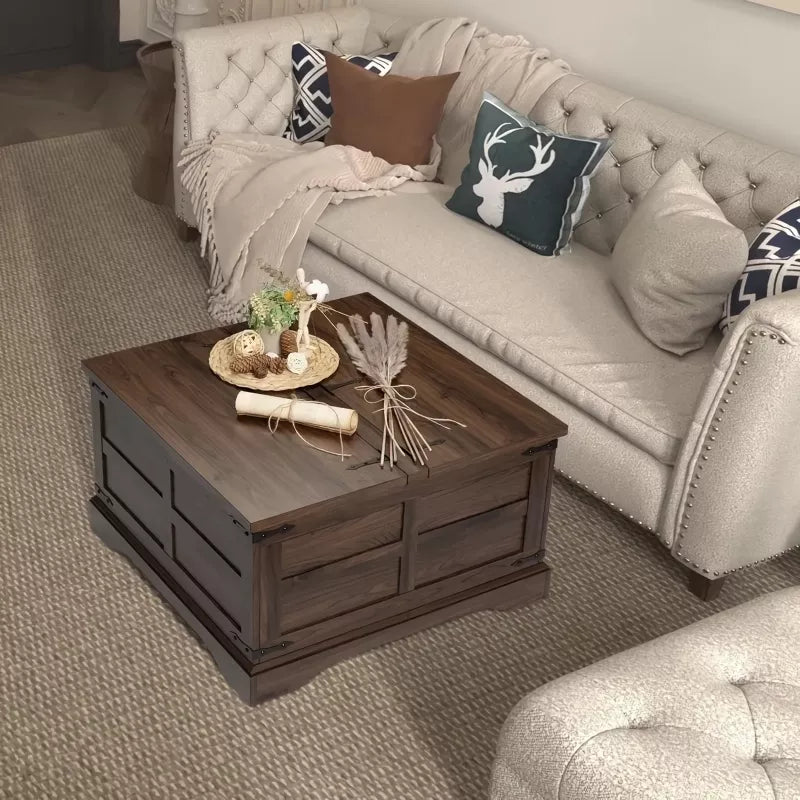 Rustic Farmhouse Lift-Top Coffee Table - DSARD