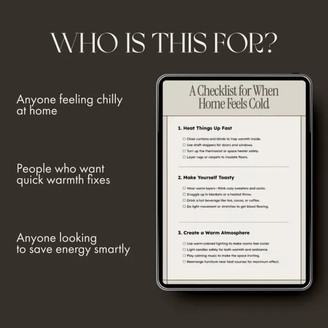 A Checklist for When Home Feels Cold | Cozy Living Digital Download | What to Do When Home Feels Cold | Printable Winter Warmth Guide - DSARD