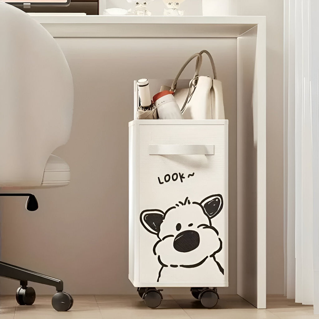 Under Desk Rolling Stationery Organizer – Cute Office Storage Cart with Wheels