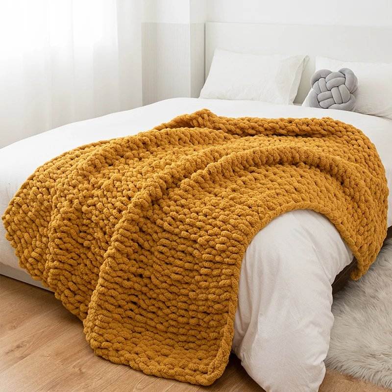 Soft Knit Throw Blanket for Home, Travel & Couch