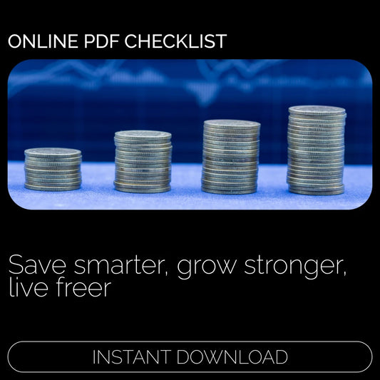 The Smart Saver’s Checklist | Digital Budget Planner | Easy Step-by-Step Savings Tracker | Learn How Much of Paycheck to Save | Personal Finance & Money Management Printable PDF