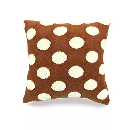 Plush Dot Geometric Throw Pillow Cover 18×18″ for Sofa & Home Decor