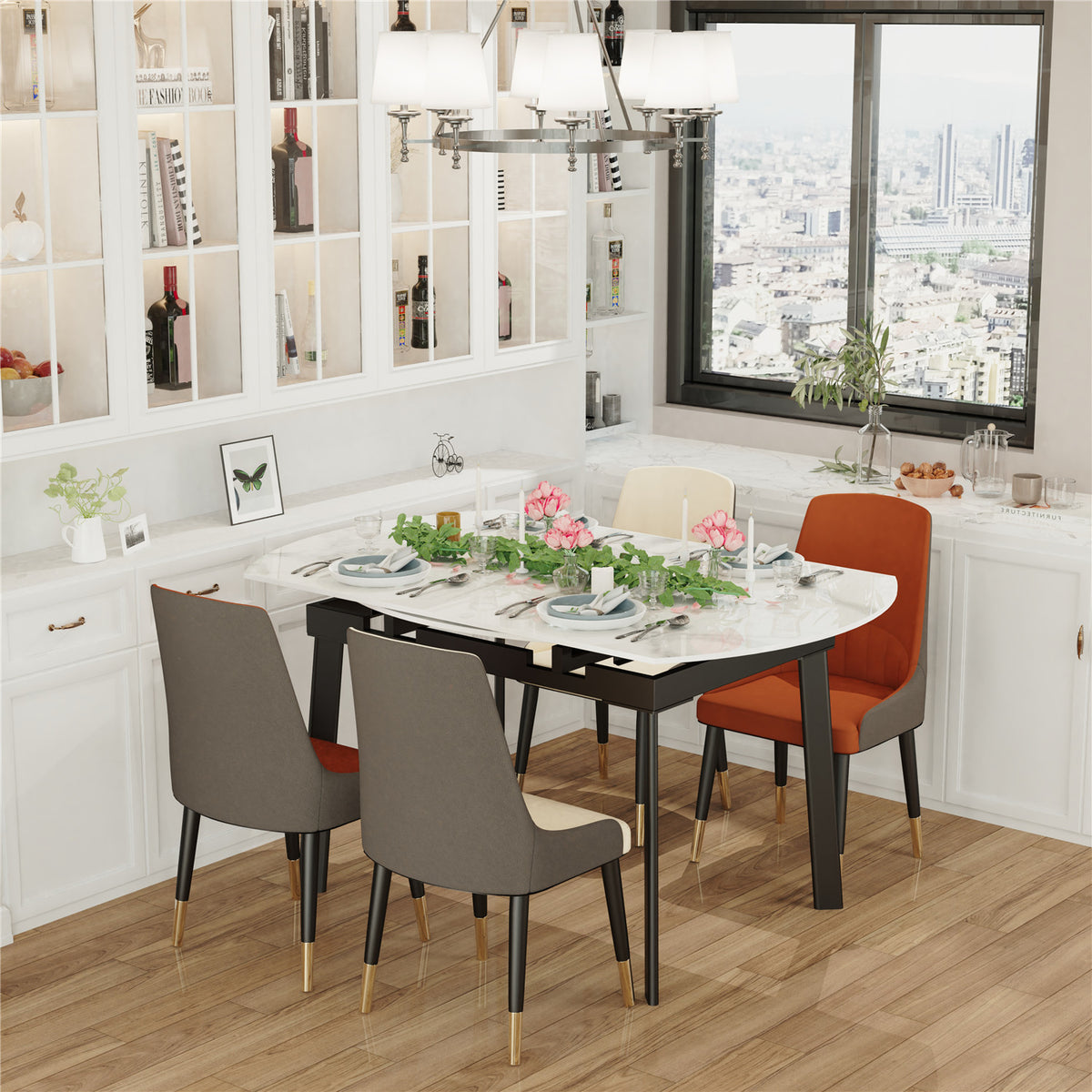 Round Extendable Dining Table Set - DSARD